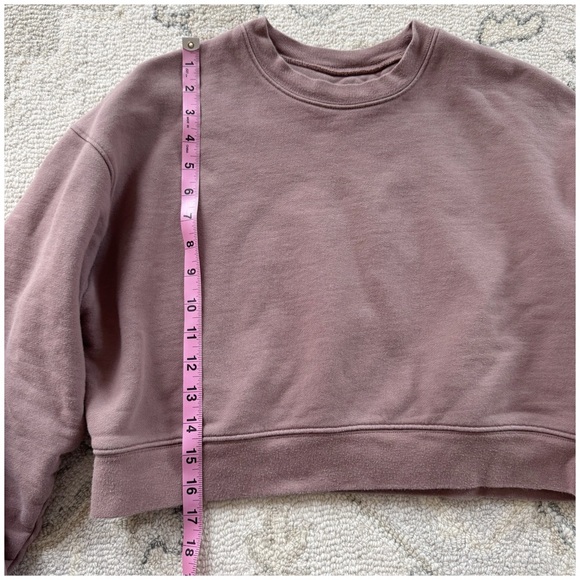 Girlfriend Collective Mauve 50/50 Cropped Sweatshirt XS - Picture 7 of 10